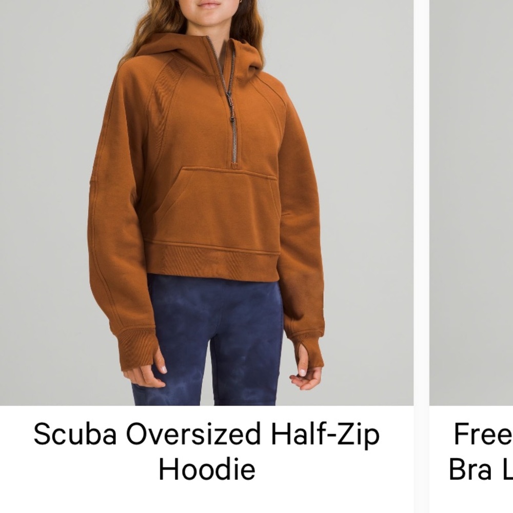 lululemon scuba oversized Half-Zip Hoodie in copper brown
